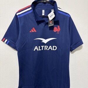 Adidas France Rugby 2024 Home Jersey Blue Men's Size Medium JG3533